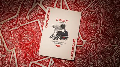 Obey Red Edition Playing Cards by theory11