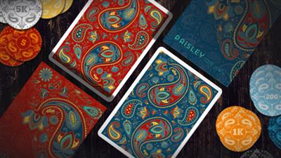 Plastic Paisley Poker Blue Playing Cards by Dutch Card House Company