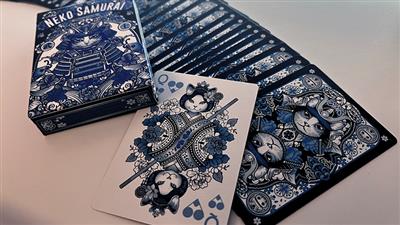 Neko Samurai (Blue) Playing Cards