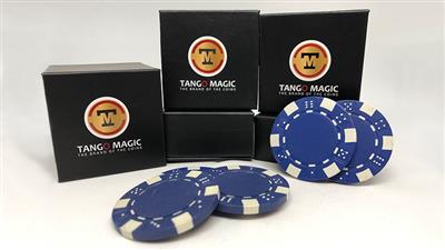 TUC Poker Chip Blue plus 3 regular chips (PK002B) by Tango Magic - Trick