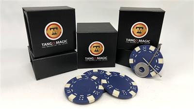 Magnetic Poker Chip Blue plus 3 regular chips (PK003B) by Tango Magic - Trick